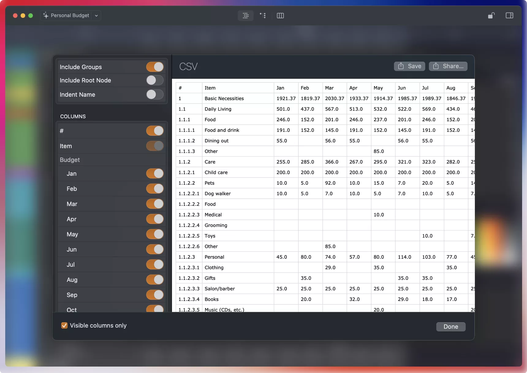Export to CSV