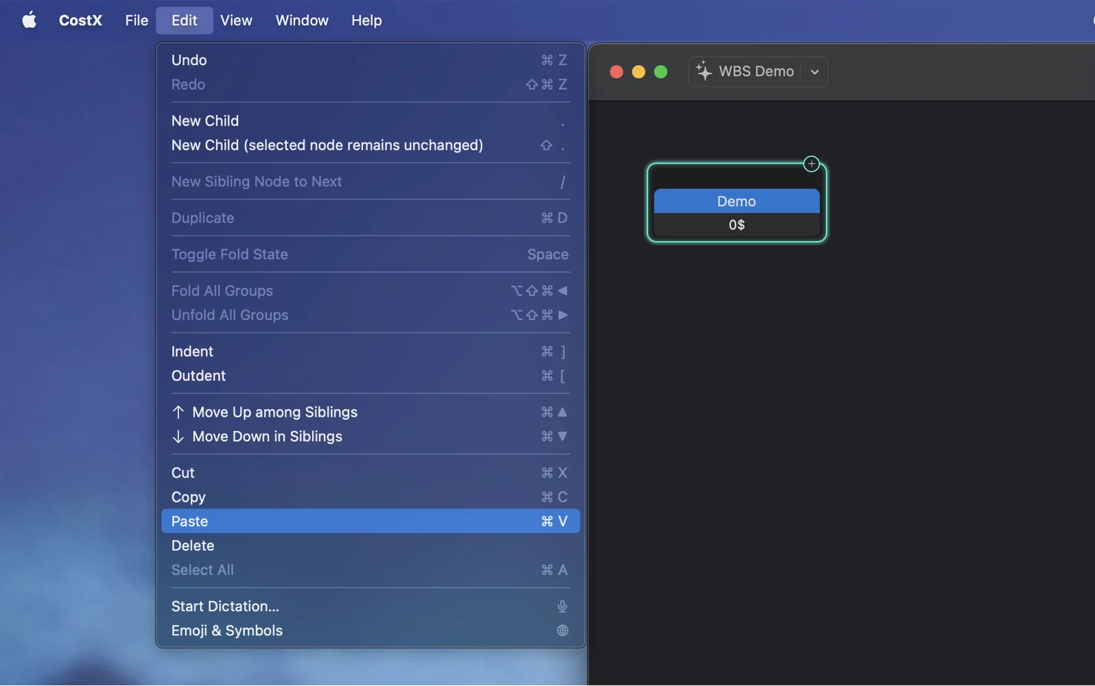 Paste code