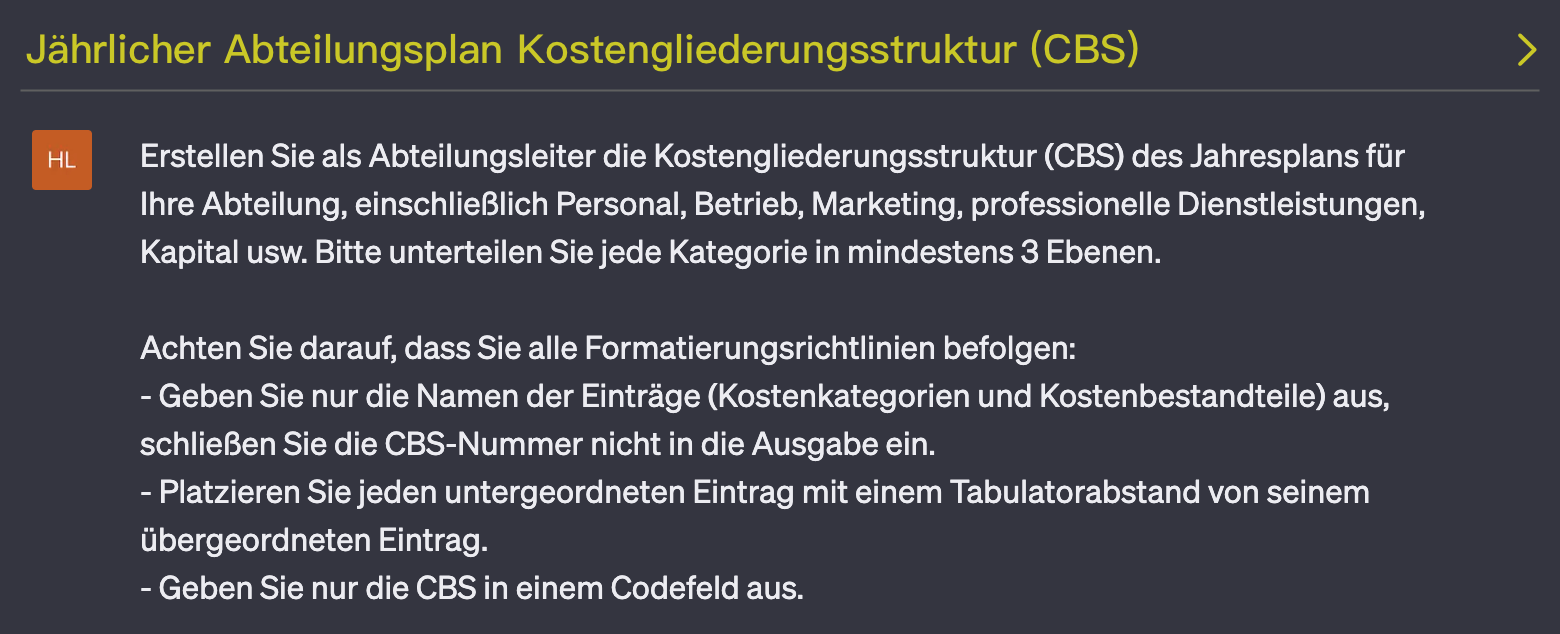 Jahresplan CBS