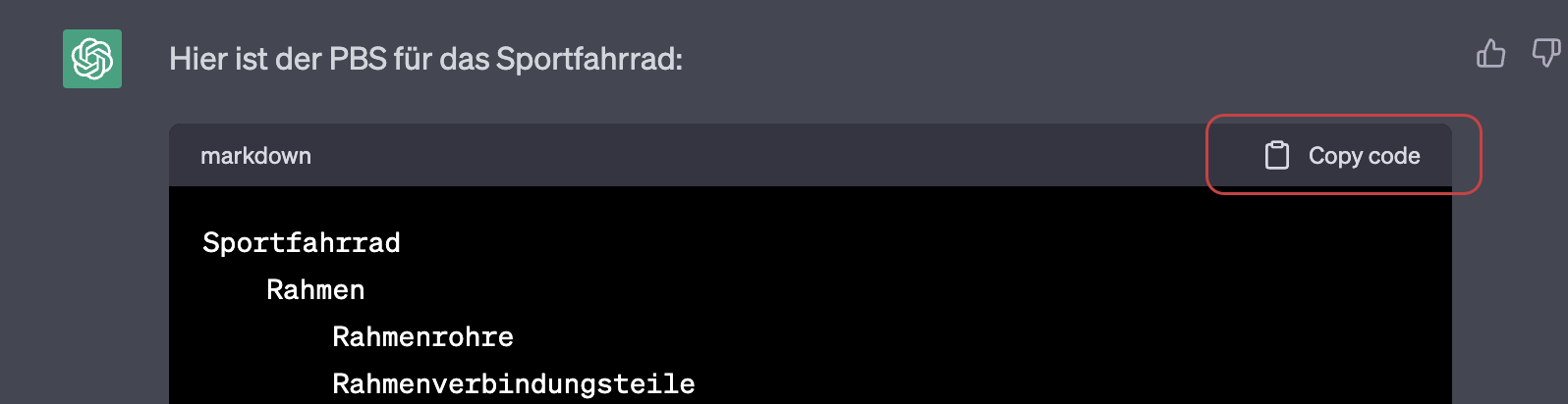 Code kopieren